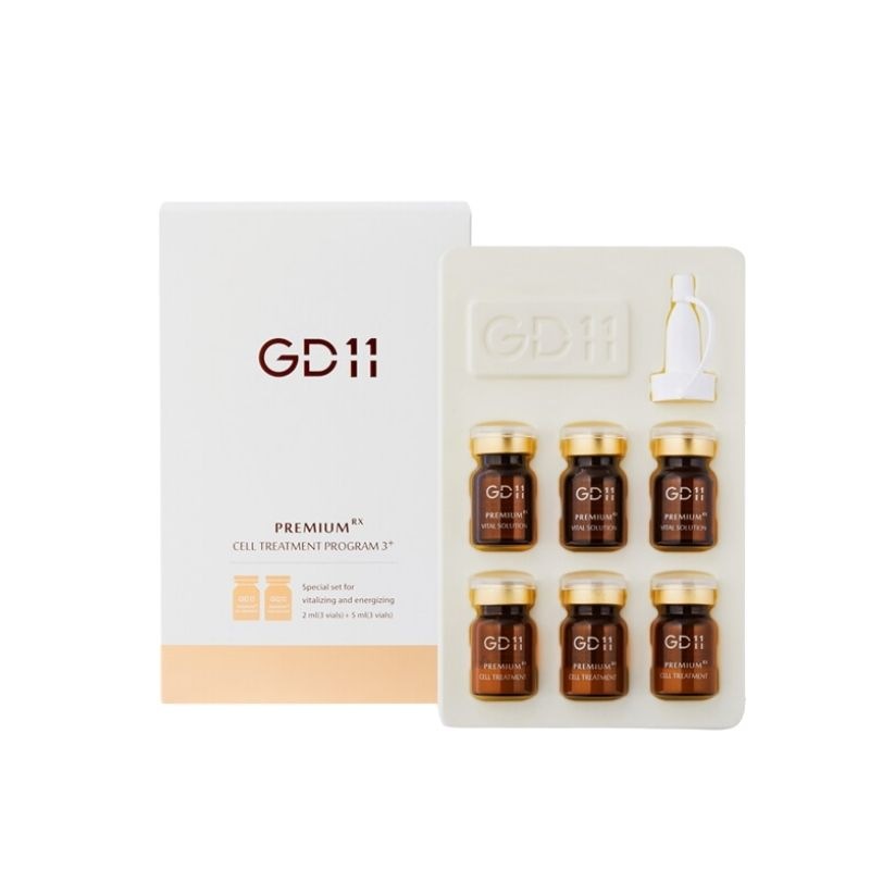 【直送品（買い合わせ不可）】[1個]GD11(ジーディーイレブン) プレミアムRx セルトリートメントプログラム3+【使用期限】2026.11.14以降　パウダー2g×3＋美容液5ml×3　