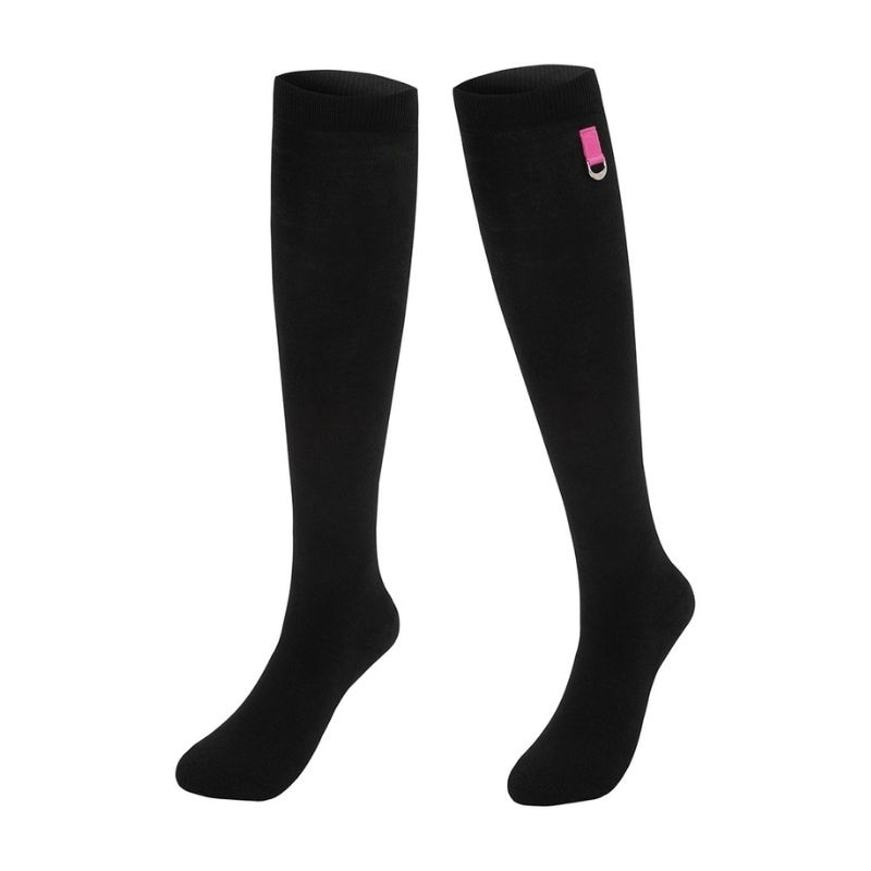 【直送品】Rolling Rolleye ニーソックス ブラックピンク　　