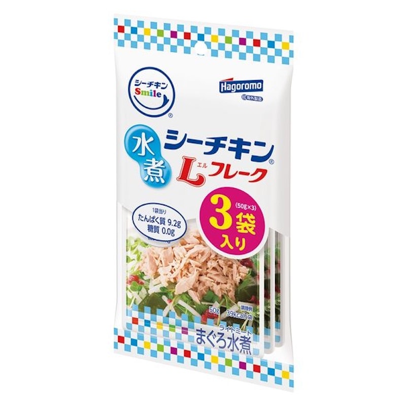 [4セット]はごろもフーズ シーチキンSmile水煮Lフレーク　50g×3袋　賞味期限2026.10.31