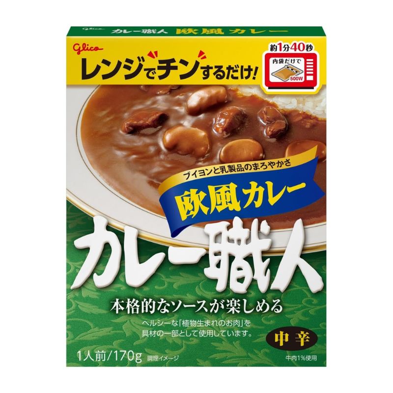 [1個]江崎グリコ カレ職人欧風カレー中辛　170g　賞味期限2026.01.31