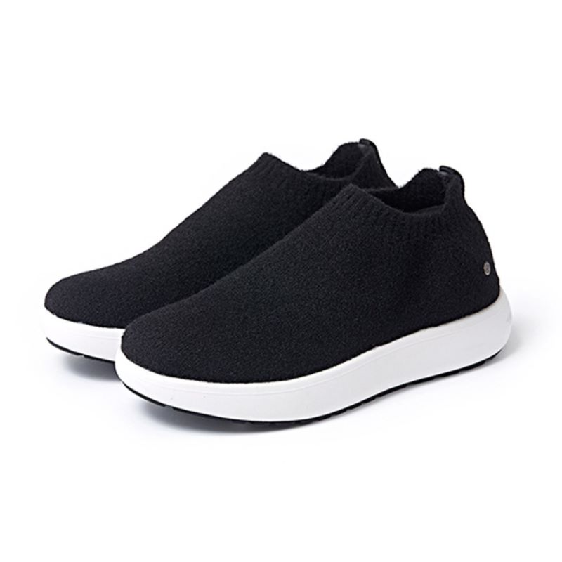 【28.0cm】SKONO メンズ Knited wool Slip-on Sneakers（BLACK）　　