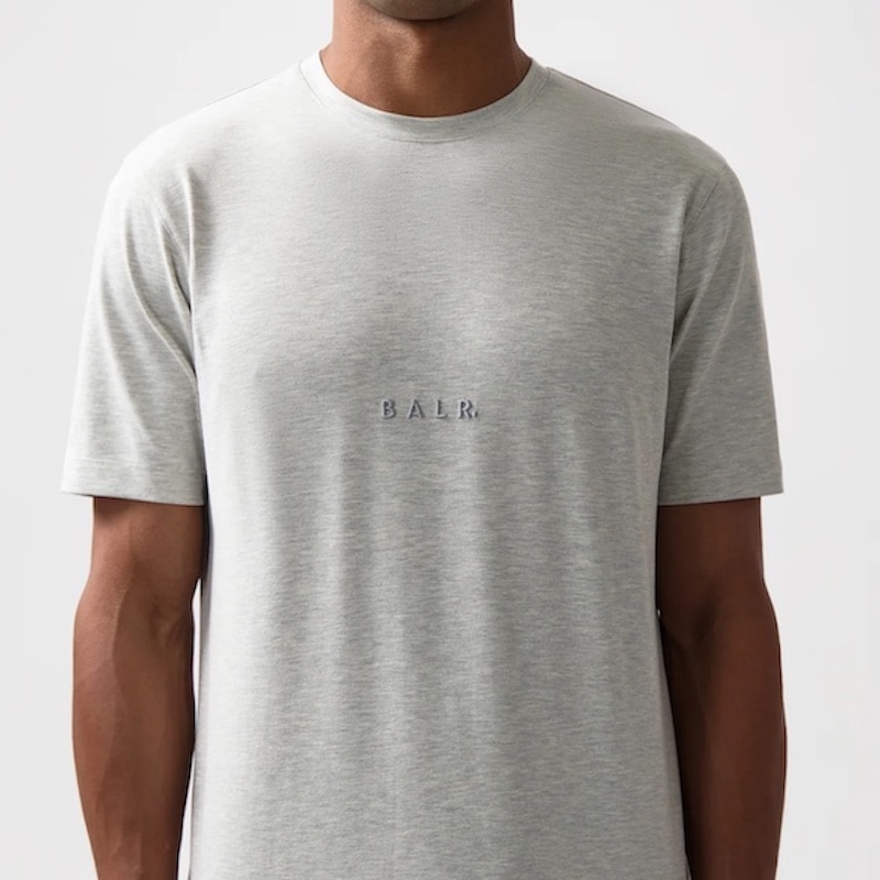 【Mサイズ】BALR.  メンズ LOGO SLIM T-SHIRT (Lt Grey Melange)　　