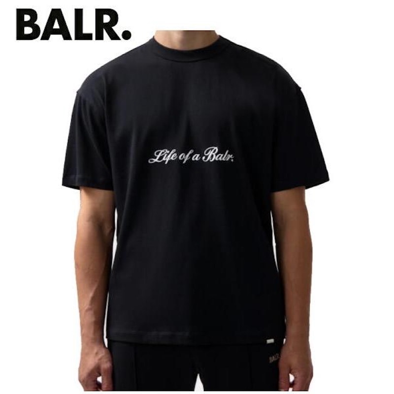 【Mサイズ】BALR.  メンズ IDENTITY BOX T-SHIRT (Jet Black)　　