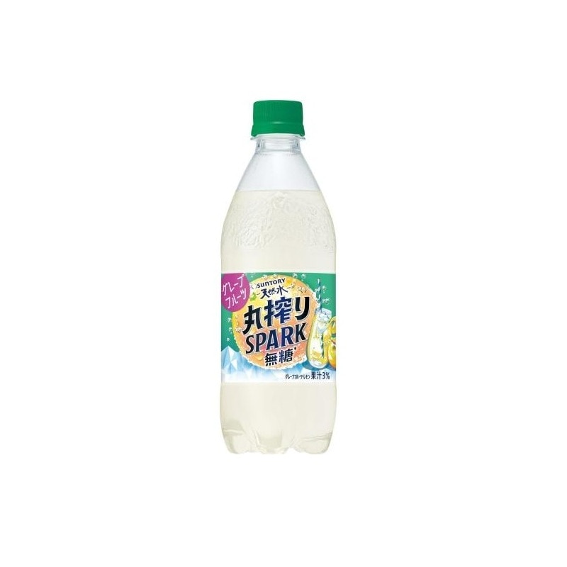 [24本]サントリー天然水 丸搾りSPARK無糖 グレープフルーツ　500ml　賞味期限2026.03.11【賞味期限間近】