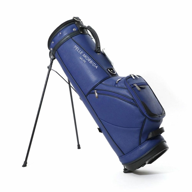 未使用 ペッレモルビダ セルフスタンド キャディバッグ ネイビー PG016 ペッレモルビダ PELLE MORBIDA ゴルフ Golf キャディバッグ