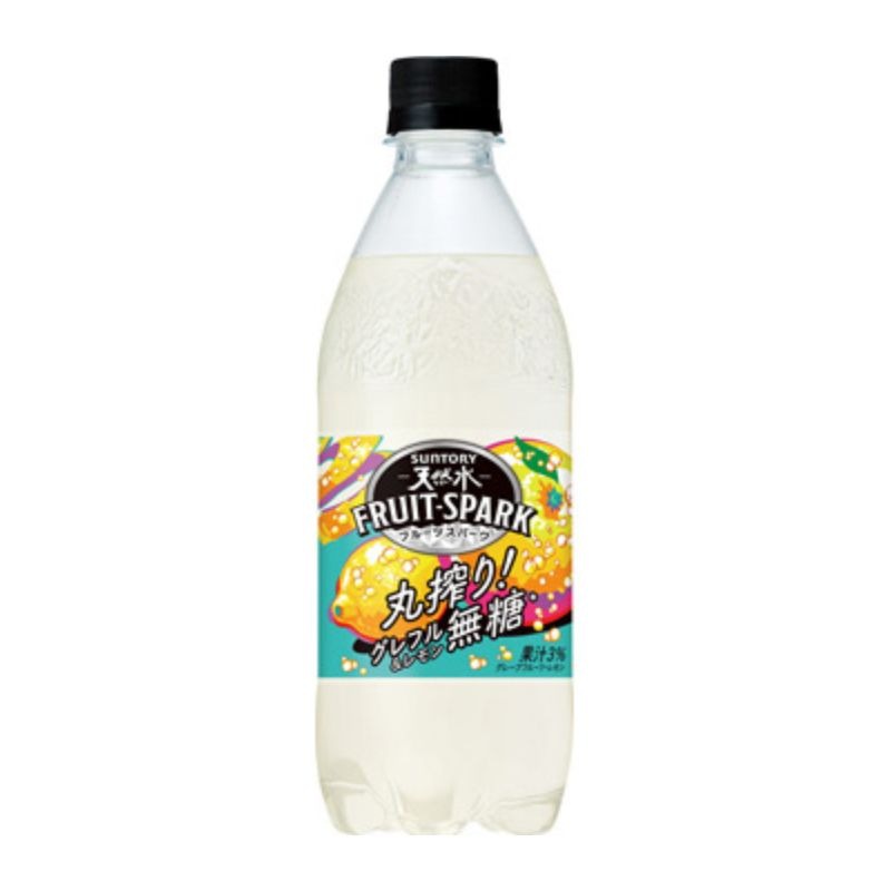 [1本]サントリー天然水 丸搾りSPARK無糖 グレープフルーツ　500ml　賞味期限2026.06.01【賞味期限間近】