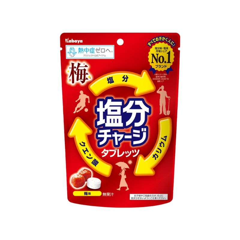 [3個]【訳あり】カバヤ 塩分チャージタブレッツ 梅　81g　賞味期限2028.06.30