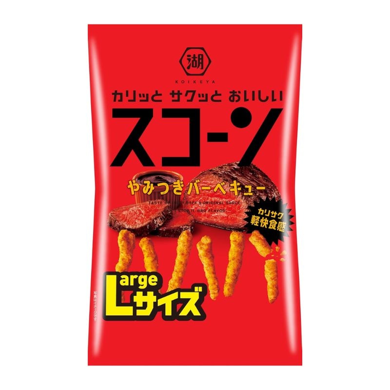 [送料無料][12個]湖池屋 スコーン やみつきバーベキュー Largeサイズ　170g　賞味期限2026.09.30