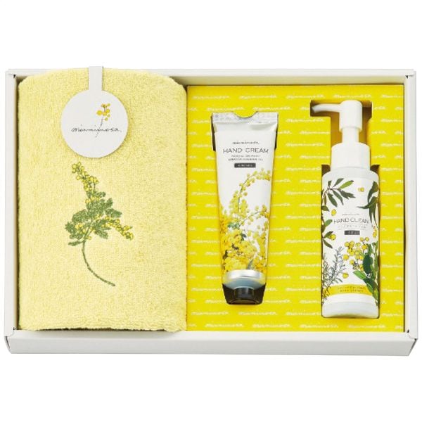 ミアミモザ ウォッシュタオル＆コスメセット クリーム