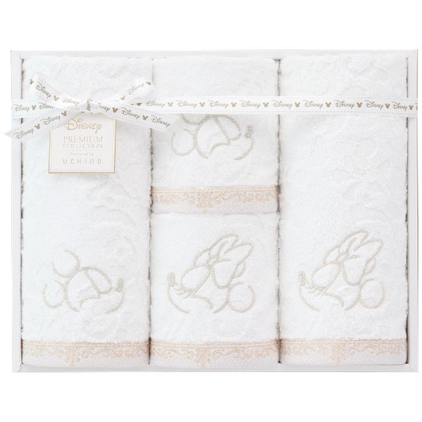 ディズニー　プレミアム フェイス・ウォッシュタオルセット ホワイト