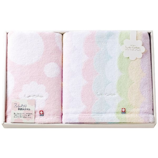 ル コトン 今治製バス・フェイスタオルセット ピンク