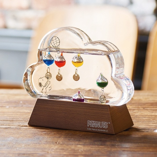 スヌーピー ガラスフロート温度計 クラウド