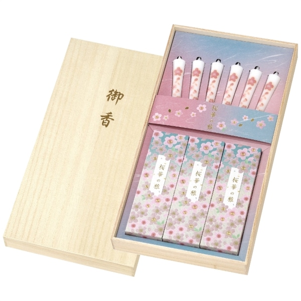 カメヤマ 桜華の雅 線香・ローソクセット