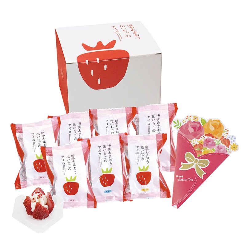 母の日 博多あまおう 花いちごのアイス