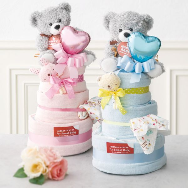 おむつケーキ3段 女の子