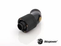 Bitspower G1/4" Matt Black Dual Rotaly 45-Angle Comp ID3/8-OD5/8