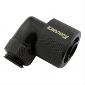 KOOLANCE FIT-L10X16-BK Rotary Elbow Compression Fitting for 10mm x 16mm (3/8in x 5/8in) Black, G1/4 BSPP