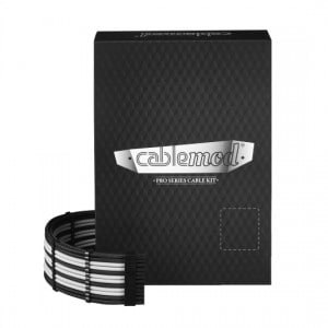 CableMod PRO ModMesh C-Series AXi, HXi & RM Cable Kit - BLACK / WHITE (CM-PCSI-FKIT-NKKW-R