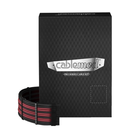 CableMod PRO ModMesh C-Series AXi, HXi & RM Cable Kit - BLACK / BLOOD RED (CM-PCSI-FKIT-NKKBR-R)