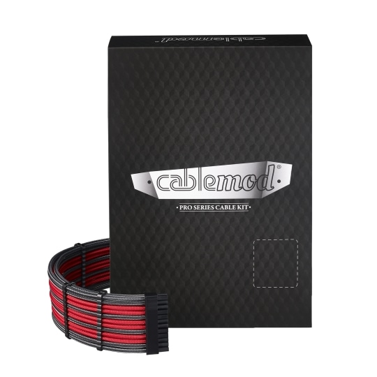 CableMod PRO ModMesh C-Series RMi & RMx Cable Kit - CARBON / RED (CM-PCSR-FKIT-NKCR-R)