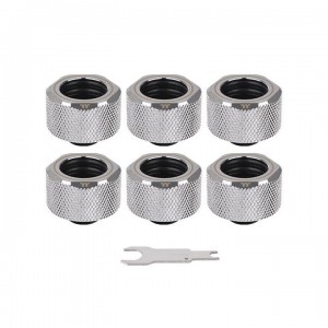 Thermaltake Pacific C-Pro G1/4 PETG 16mm OD 6 Pack - Chrome - (CL-W213-CU00SL-B)