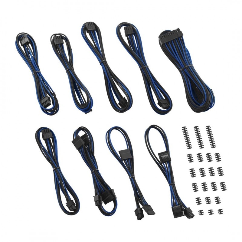 CableMod Classic ModFlex C-Series Cable Kit for Corsair AXi, HXi & RM - BLACK / BLUE (CM-CSI-CKIT-KKB-R)