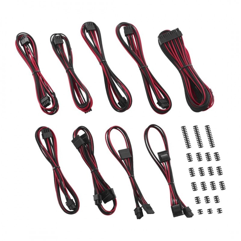 CableMod Classic ModFlex C-Series Cable Kit for Corsair RMi & RMx - BLACK / RED (CM-CSR-CKIT-KKR-R)