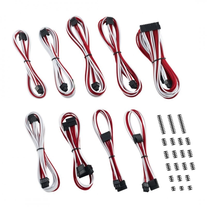 CableMod Classic ModMesh C-Series Cable Kit for Corsair AXi, HXi & RM - WHITE / RED (CM-CSI-CKIT-NKWR-R)