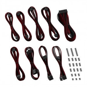 CableMod Classic ModMesh C-Series Cable Kit for Corsair RMi & RMx - BLACK / BLOOD RED (CM-CSR-CKIT-NKKBR-R)