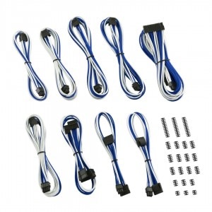 CableMod Classic ModMesh C-Series Cable Kit for Corsair RMi & RMx - WHITE / BLUE (CM-CSR-CKIT-NKWB-R)