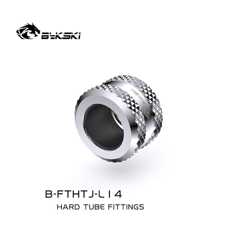 Bykski Anti-Off Rigid 14mm OD Fitting - Silver (B-FTHTJ-L14)