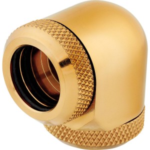 CORSAIR Hydro X Series XF Hardline 90 14mm OD Fitting Twin Pack - Gold