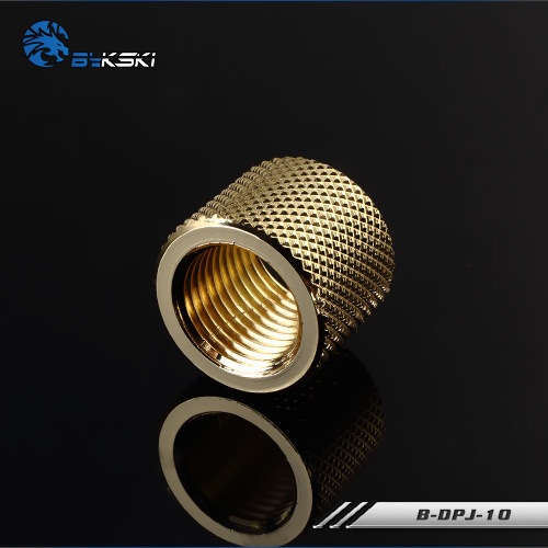 Bykski G1/4 Dual Female Straight Coupler - Gold