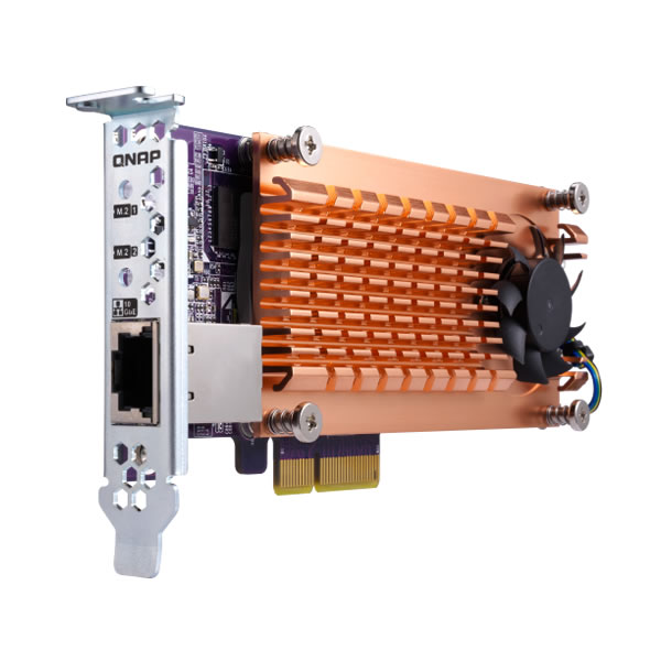 QNAP QM2-2S10G1TA �ǥ奢��M.2 2280 SATA SSD����ӥ��󥰥�ݡ��� 10GbE ��ĥ������