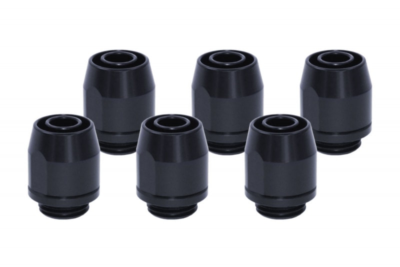 ACool HF compression fitting TPV metall - straight - black - 6pcs kit