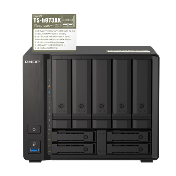 QNAP TS-h973AX 2.5/10GbE 2.5/3.5����� 5�桢2.5����� 4����ܲ�ǽ