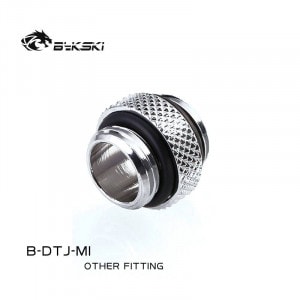 Bykski B-DTJ-MI Fine Diamond Pattern Double External Threaded Connector G1/4 Thread Silver