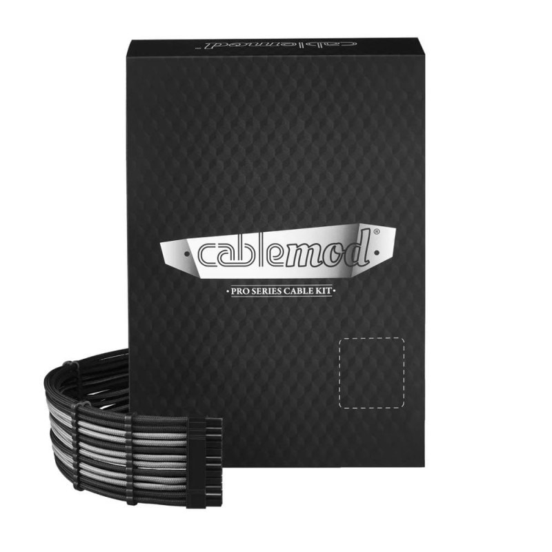 CableMod RT-Series PRO ModFlex Cable Kit for ASUS and Seasonic - BLACK / SILVER (CM-PRTS-FKIT-KKS-R)