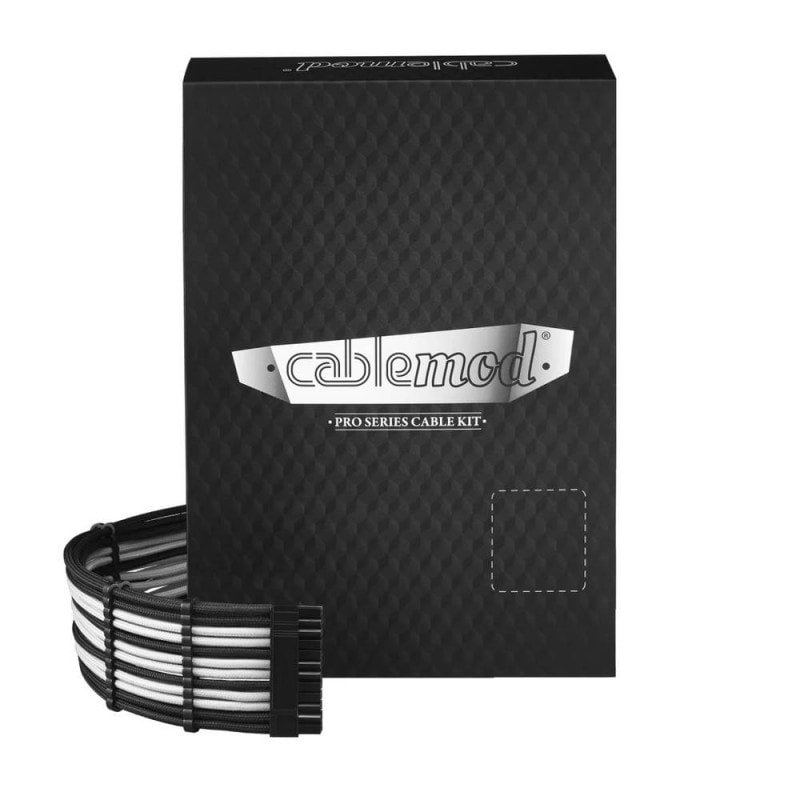 CableMod RT-Series PRO ModFlex Cable Kit for ASUS and Seasonic - BLACK / WHITE (CM-PRTS-FKIT-KKW-R)