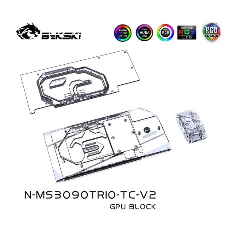 Bykski N-MS3090TRIO-TC-V2 GPU backboard GPU Block MSI RTX