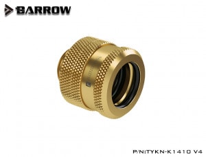 Barrow Compression Fitting - 14mm OD Rigid Tubing Gold