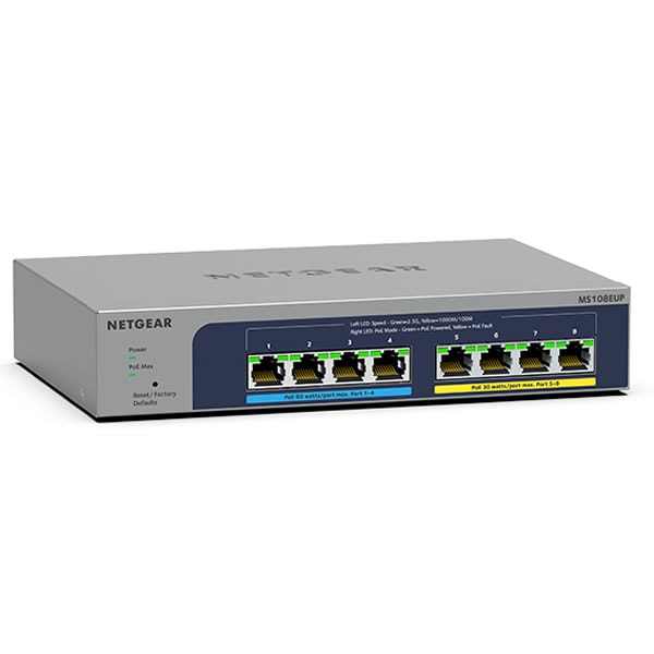 NETGEAR MS108EUP PoE++ 2.5GBAS-T ޥ ޥ͡ץ饹å