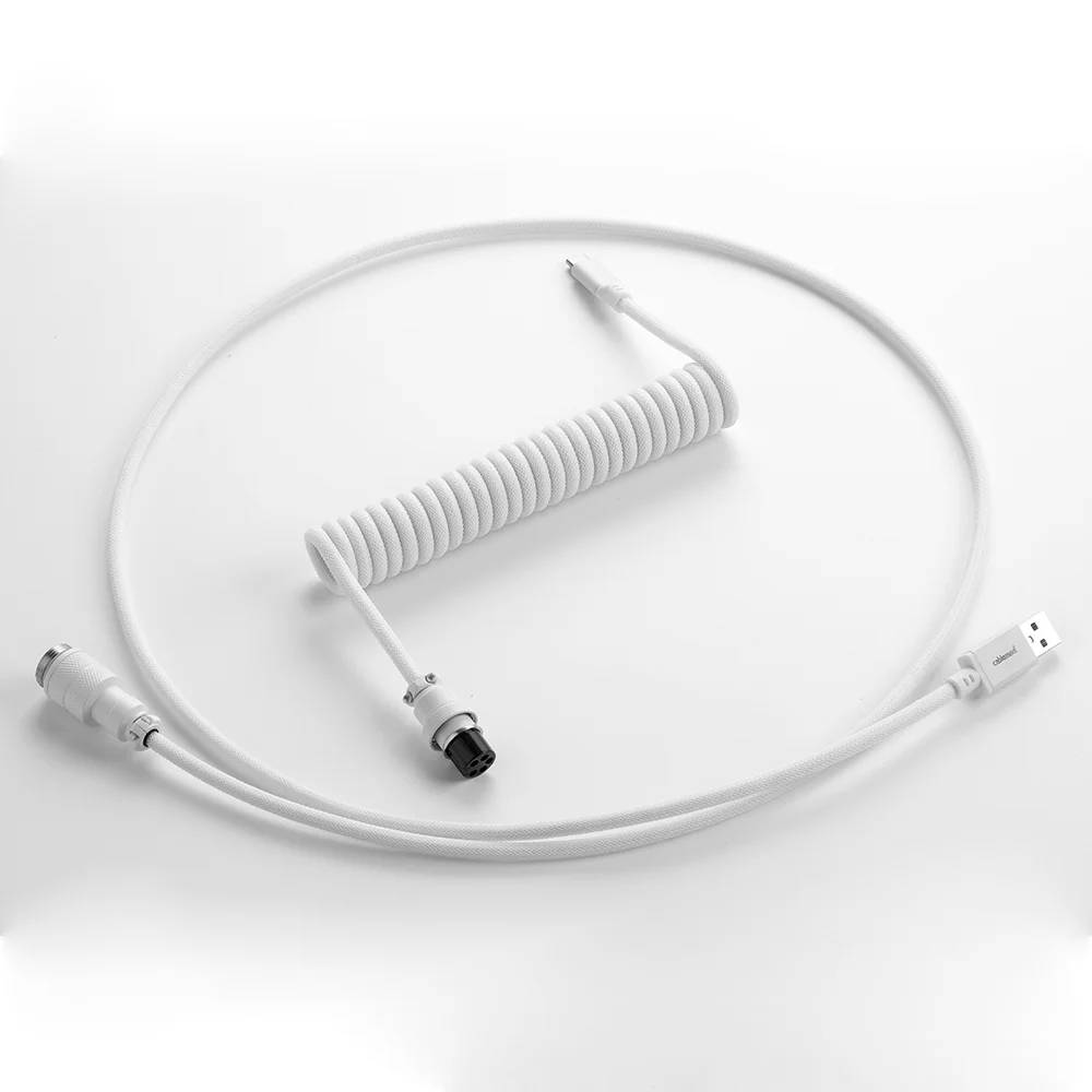 CableMod Pro Coiled Keyboard Cable (Glacier White, USB A to USB