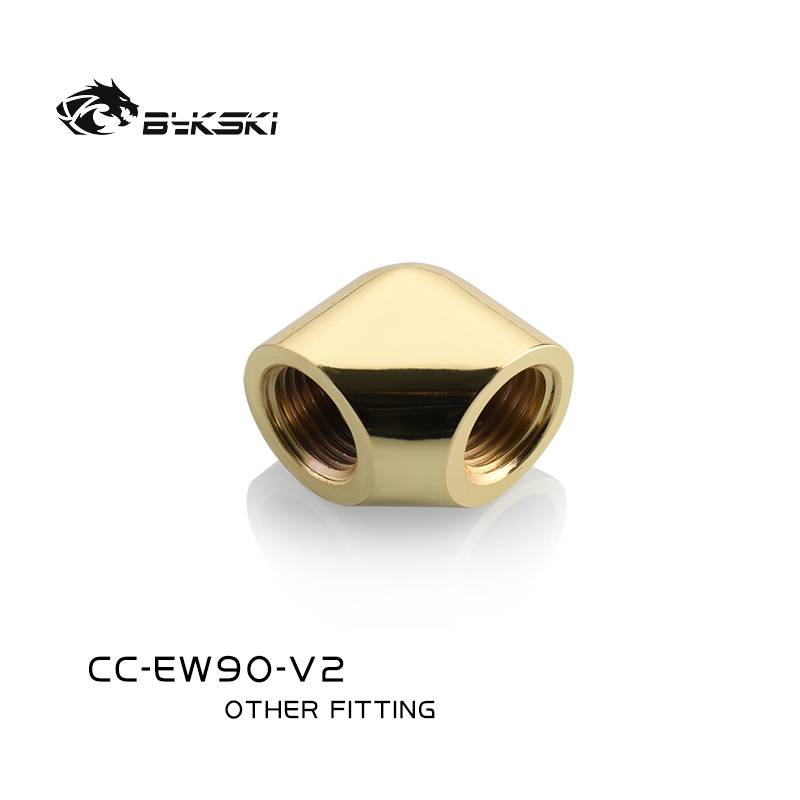 Bykski CC-EW90-V2 Fine 90 degree elbow G1/4 thread - Gold