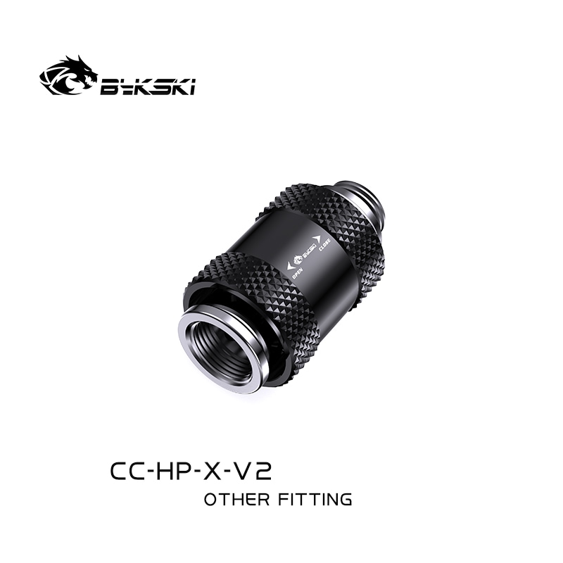 Bykski G1/4 Male to Female Pull Drain Valve Black