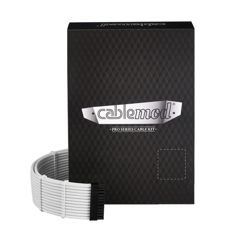 CableMod C-Series Pro ModMesh Sleeved 12VHPWR Cable Kit for Corsair RM Black Label / RMi / RMx - WHITE (CM-PCSR-16P3KIT-NKW-R)