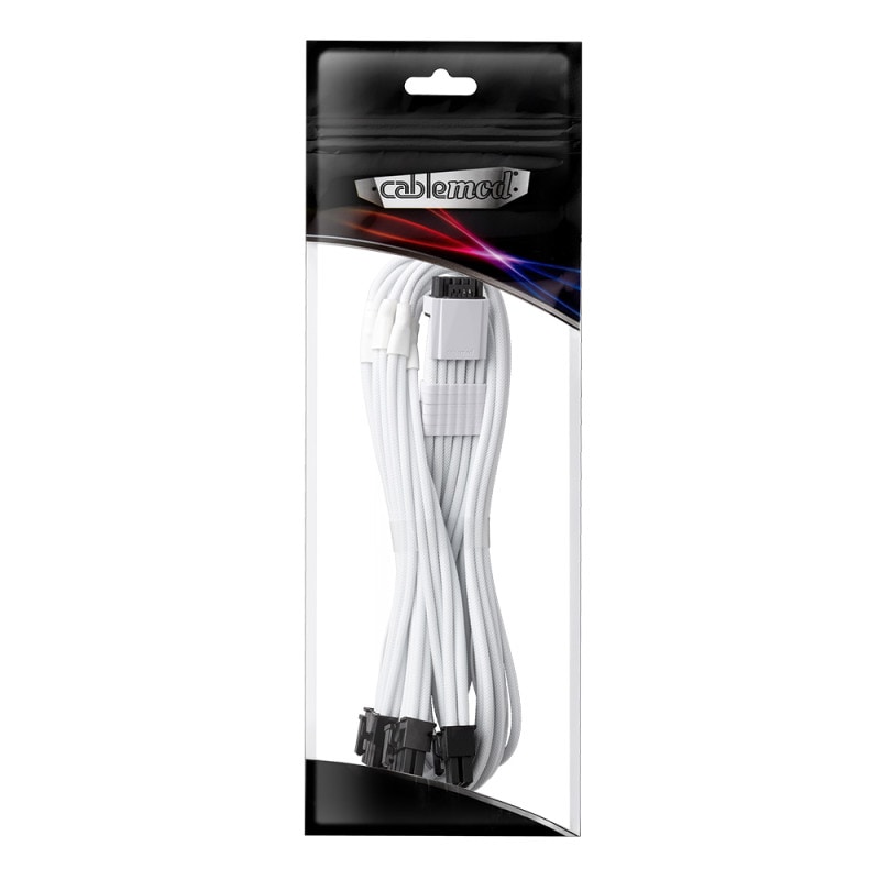 CableMod C-Series Pro ModMesh Sleeved 12VHPWR PCI-e Cable for Corsair - White (CM-PCSR-16P3-N60KW-5PW-R)