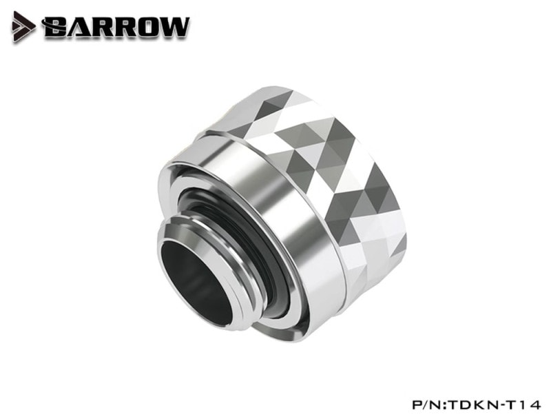 BARROW Dazzle Multicolor Compression Fitting - 14mm OD Rigid Tubing Silver
