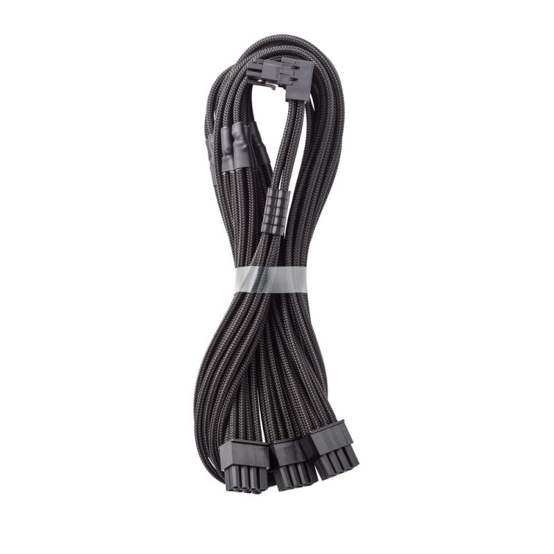 CableMod C-Series Pro ModMesh Sleeved 12VHPWR 90 Degree StealthSens PCI-e Cable for Corsair (16-pin to 3 x 8-pin PCI-e, Variant B, Black)