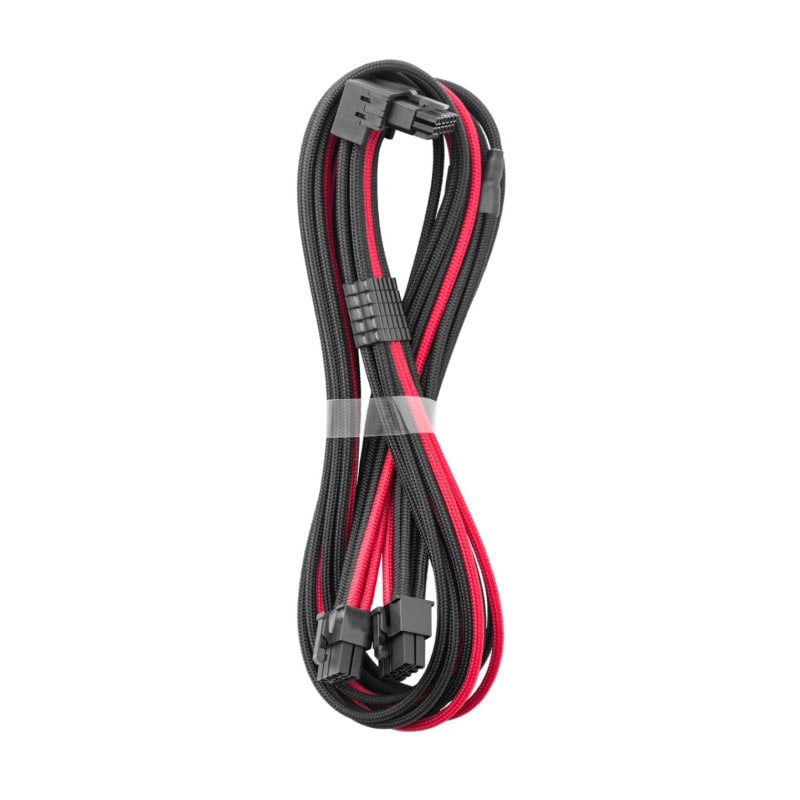 CableMod RT-Series Pro ModMesh Sleeved 12VHPWR 90 Degree StealthSens PCI-e Cable for ASUS / Seasonic / Phanteks (16-pin to 2 x 8-pin PCI-e, Variant A, Black/RED)